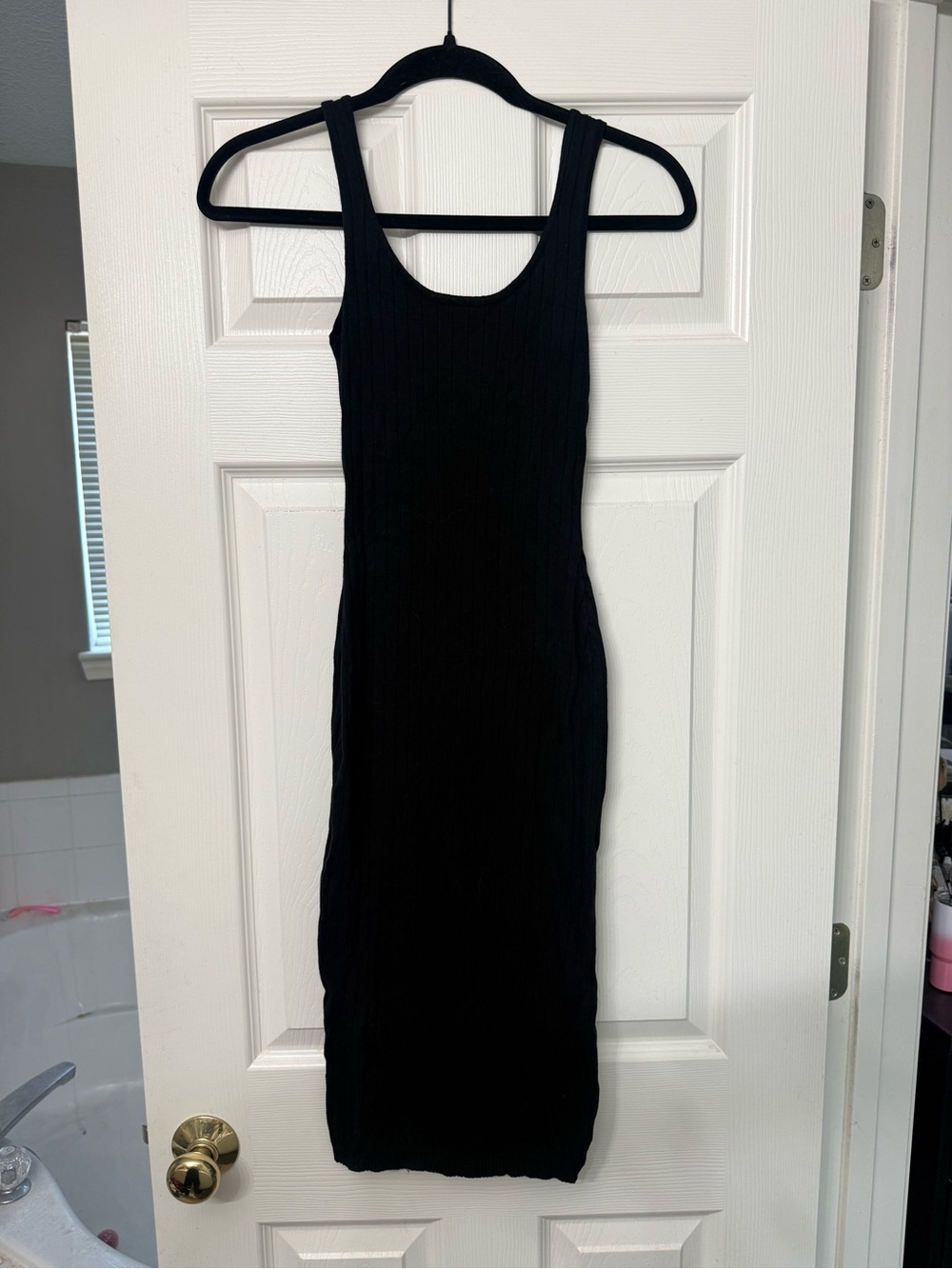 Black Ribbed Tank Midi Dress - Classic Everyday